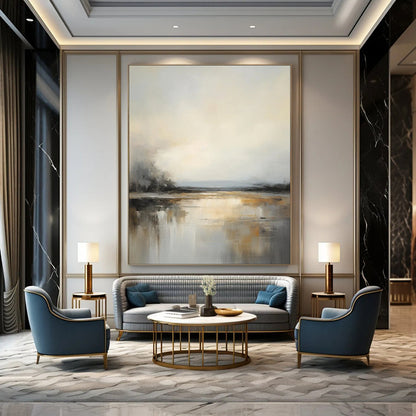 “Misty River Reflections” – Impressionistic Abstract Landscape Oil CT2091