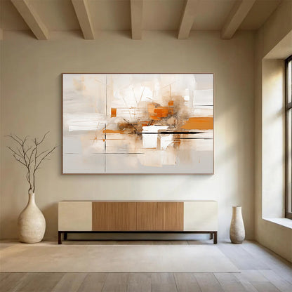 “Subtle Tones Abstract Geometry” Minimalist Abstract Painting On Canvas DLZ097