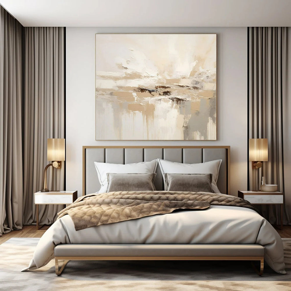 Neutral Tones with Textured Layers - Impasto Abstract Acrylic On Canvas CT1344