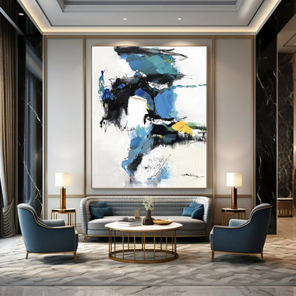 “Vibrant Blue Abstract Chaos” – Expressive Abstract Acrylic CT2085