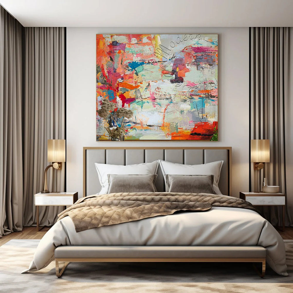 “Vibrant Mixed - Media Abstract” ，Mixed - Media Abstract Art CT0931