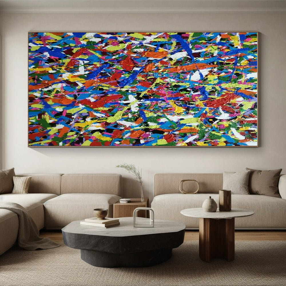 “Color Explosion” ，Abstract Expressionist Drip Art CT0899