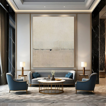 Subtle Beige and Black Abstract - Abstract Painting On Canvas DKH1420
