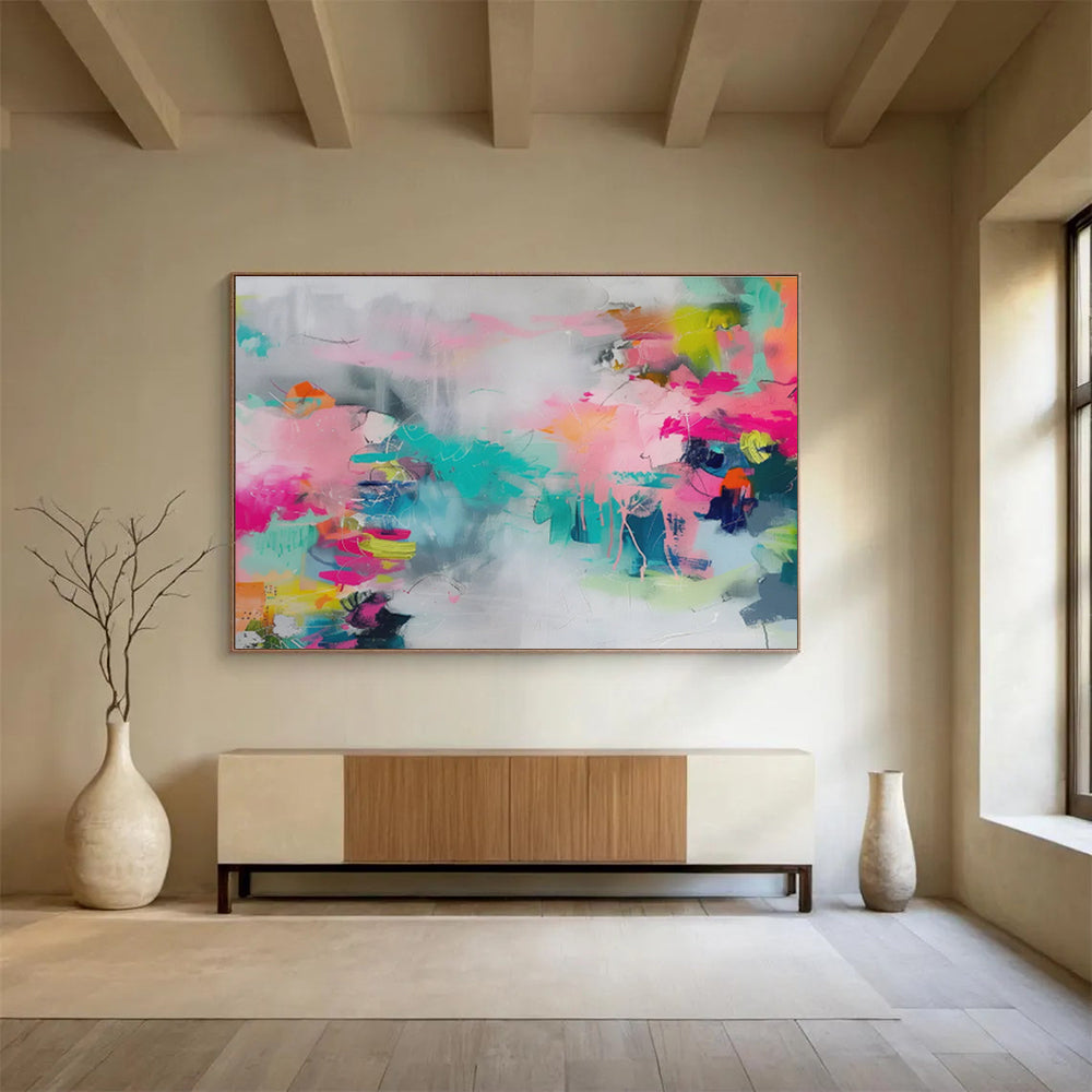 “Pastel Pop Abstract” Abstract Acrylic Painting On Canvas DKH475