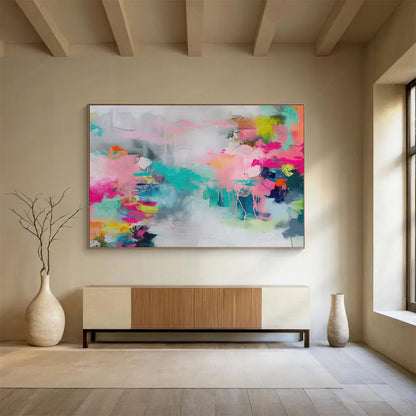 “Pastel Pop Abstract” Abstract Acrylic Painting On Canvas DKH475