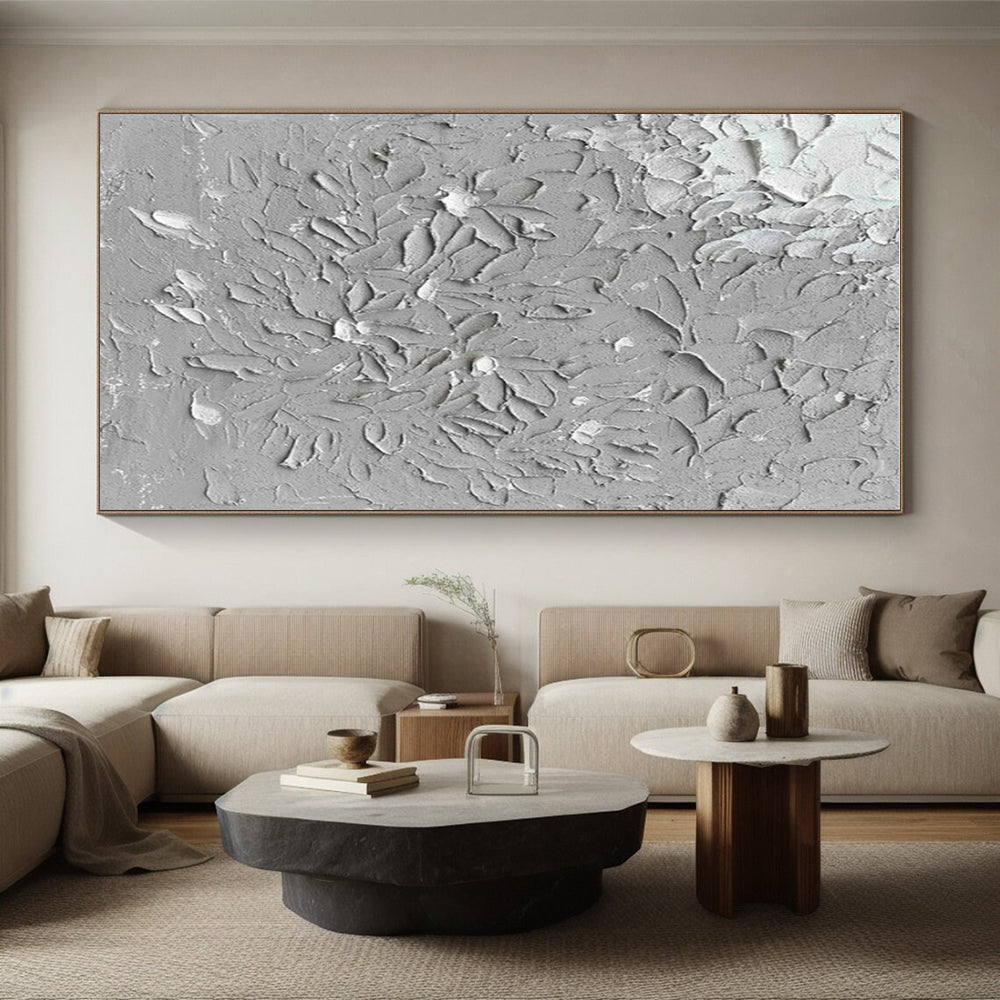 “Gray Textured Floral Abstraction” ，Abstract Textured Painting CT0811