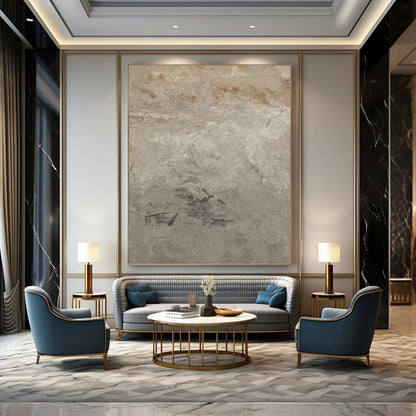 “Neutral Textured Background” - Gray & Brown Subtle Textured Painting On Canvas DKH0960