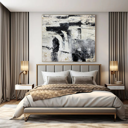 Monochrome Abstract Construction - Oil Painting CT1223