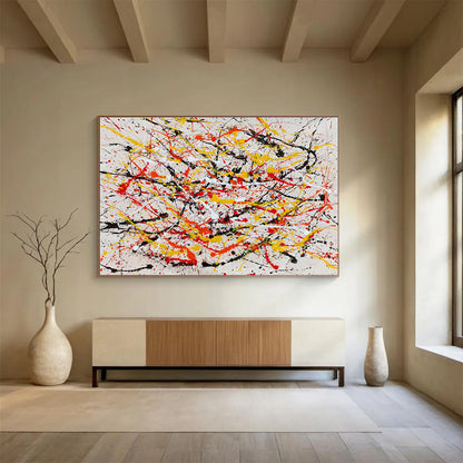 Dynamic Splatter Abstract Painting On Canvas DKH303