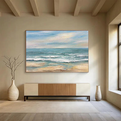 “Colorful Seaside View” Impressionist Seaside Painting On Canvas DKH530