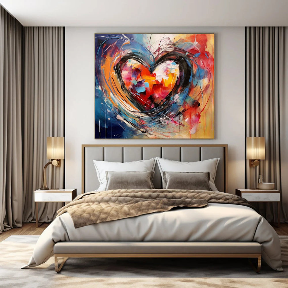 Colorful Heartburst - Abstract Expressionist Acrylic CT1273