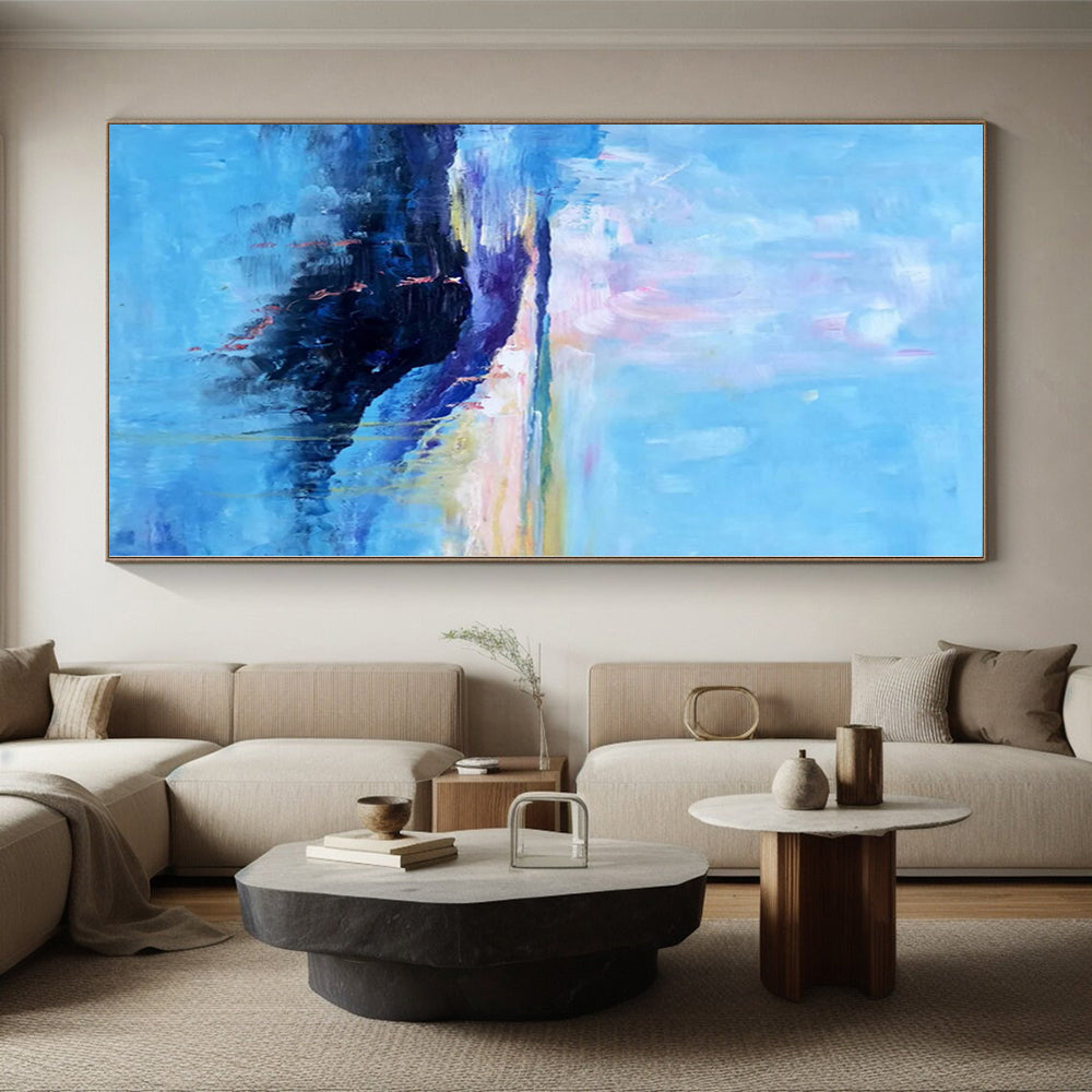 “Pastel Sky Coastal View” Abstract Acrylic Art CT0326