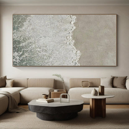 “Textured Beach Wave”，Abstract Impasto Style CT0678