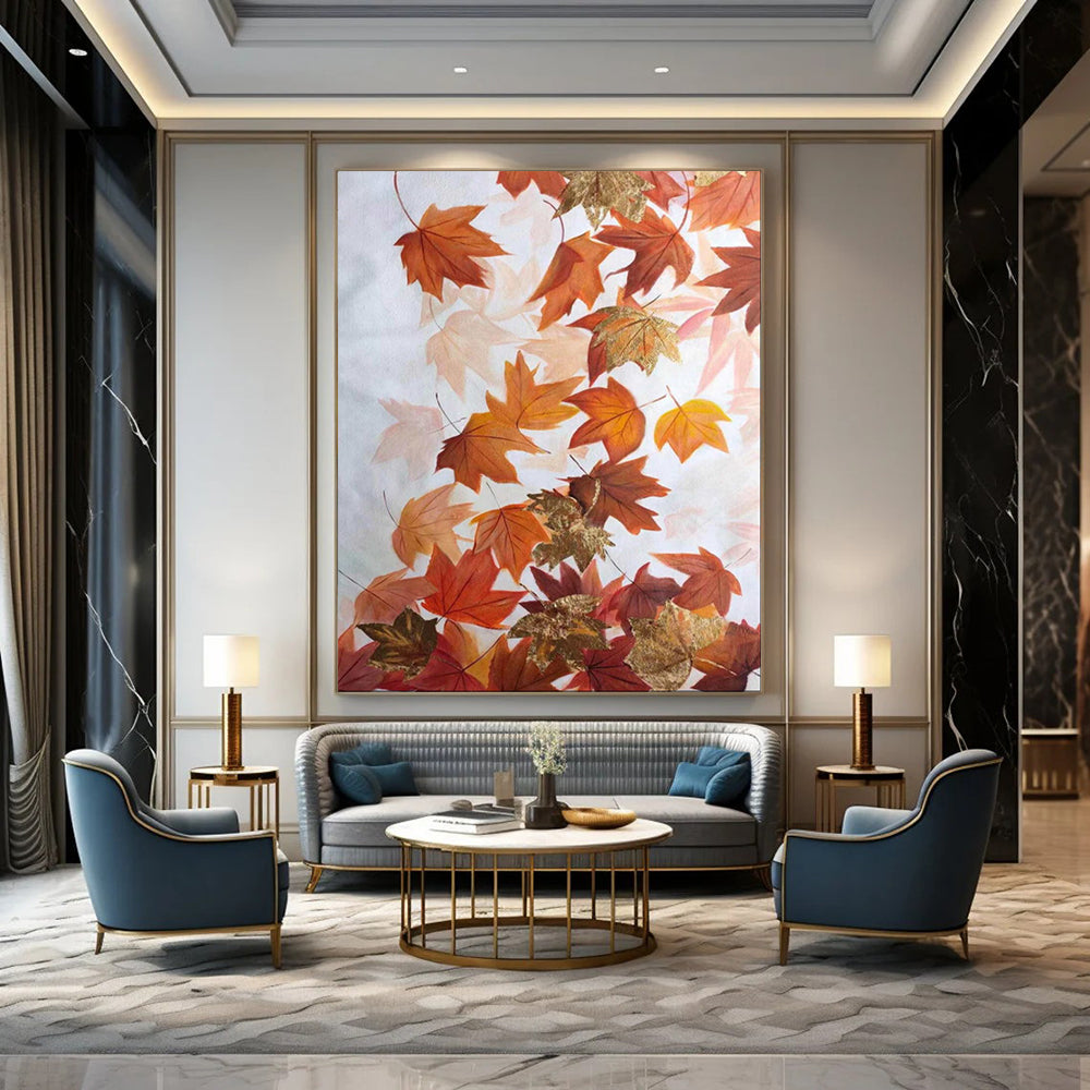 “Autumn Leaves in Gold and Rust” – Botanical Acrylic Art CT2079