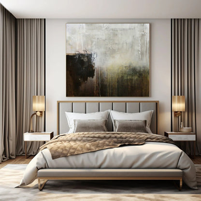 “Neutral Toned Abstract Drips” – Abstract Expressionist Painting CT1151