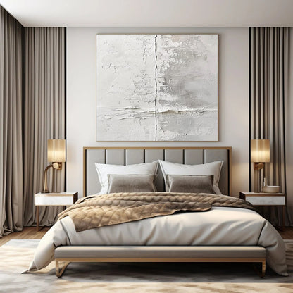 “White - Gray Textured Wall” – Minimalist Abstract Art CT1016