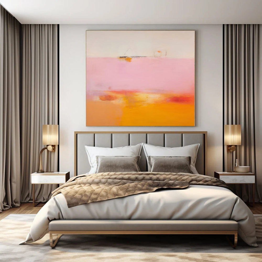 “Soft Pink - Orange Horizon” – Color Field Painting CT1175
