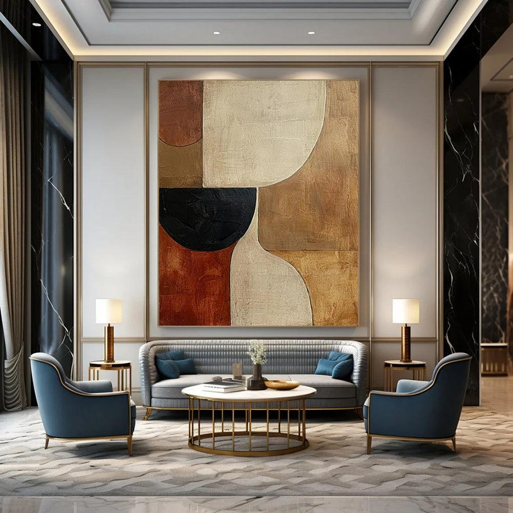 “Neutral Geometric Abstract” - Abstract Painting CT2365