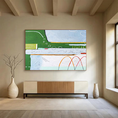 “Colorful Abstract Pathways” Abstract Acrylic Painting On Canvas DKH565