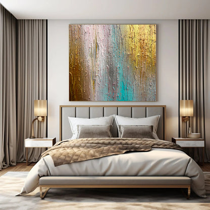 Textured Color Gradient - Mixed Media Abstract Art CT1221