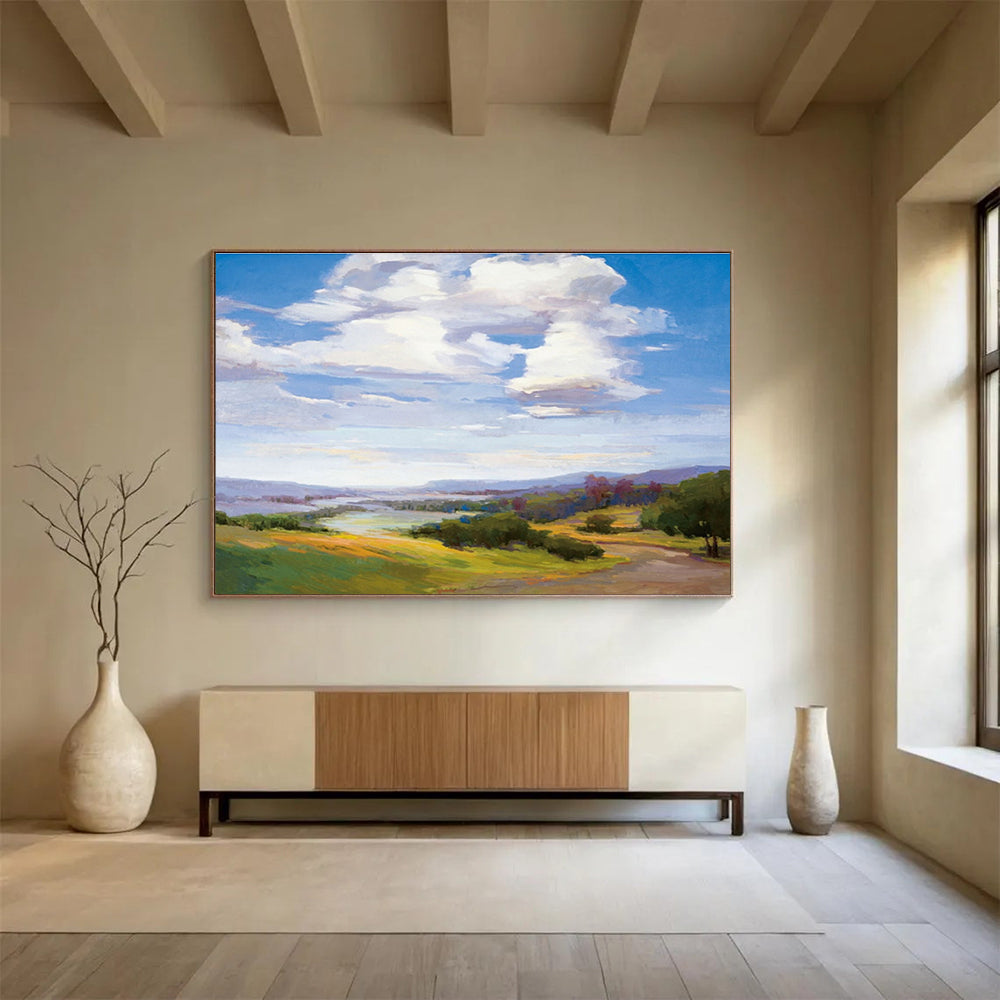 “Vibrant Sky - Land” Impressionist Oil Painting On Canvas DKH434