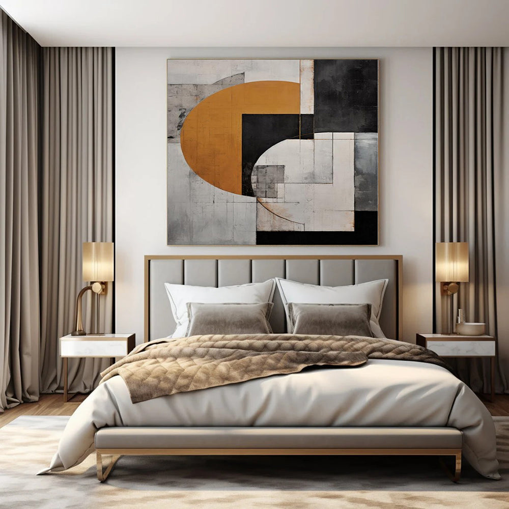 Overlapping Circles & Squares - Geometric Abstract Art CT1207