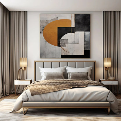 Overlapping Circles & Squares - Geometric Abstract Art CT1207