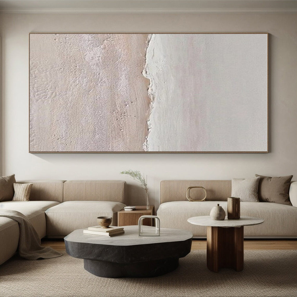 “Textured Beach in Pastel”，Abstract Impasto Style CT0666