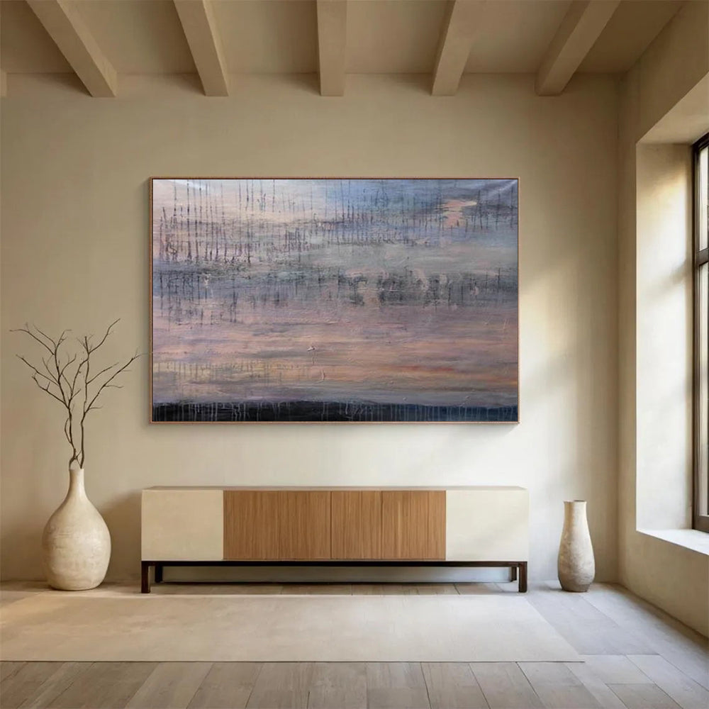 “Muted Sunset Abstract” Abstract Landscape Painting On Canvas DLZ150