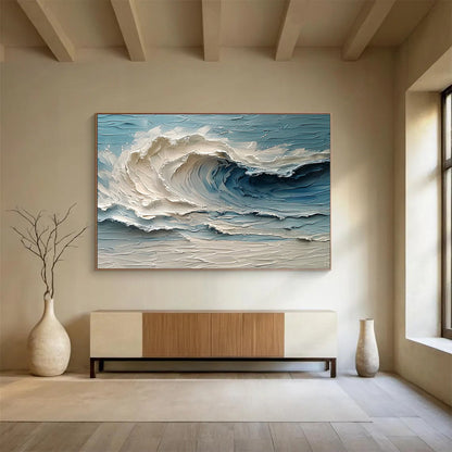 “Textured Ocean Wave” - Impasto Seascape Painting On Canvas DKH816