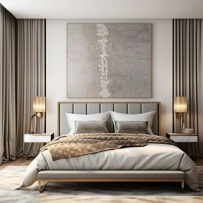 “Gray - White Cracked Textures” – Abstract Crackle Art CT0987