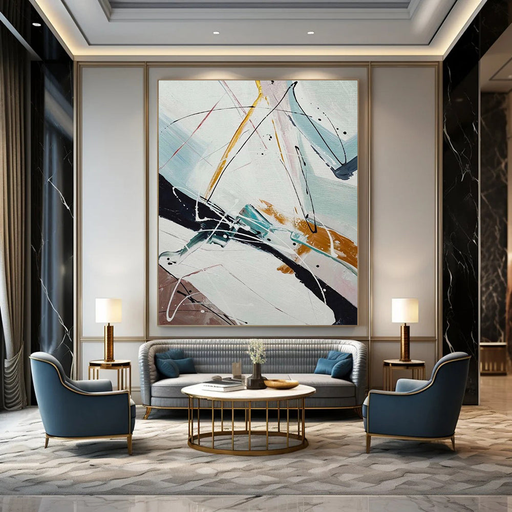 “Dynamic Linear Abstraction” - Abstract Expressionist Painting On Canvas DTP046