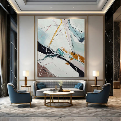 “Dynamic Linear Abstraction” - Abstract Expressionist Painting On Canvas DTP046