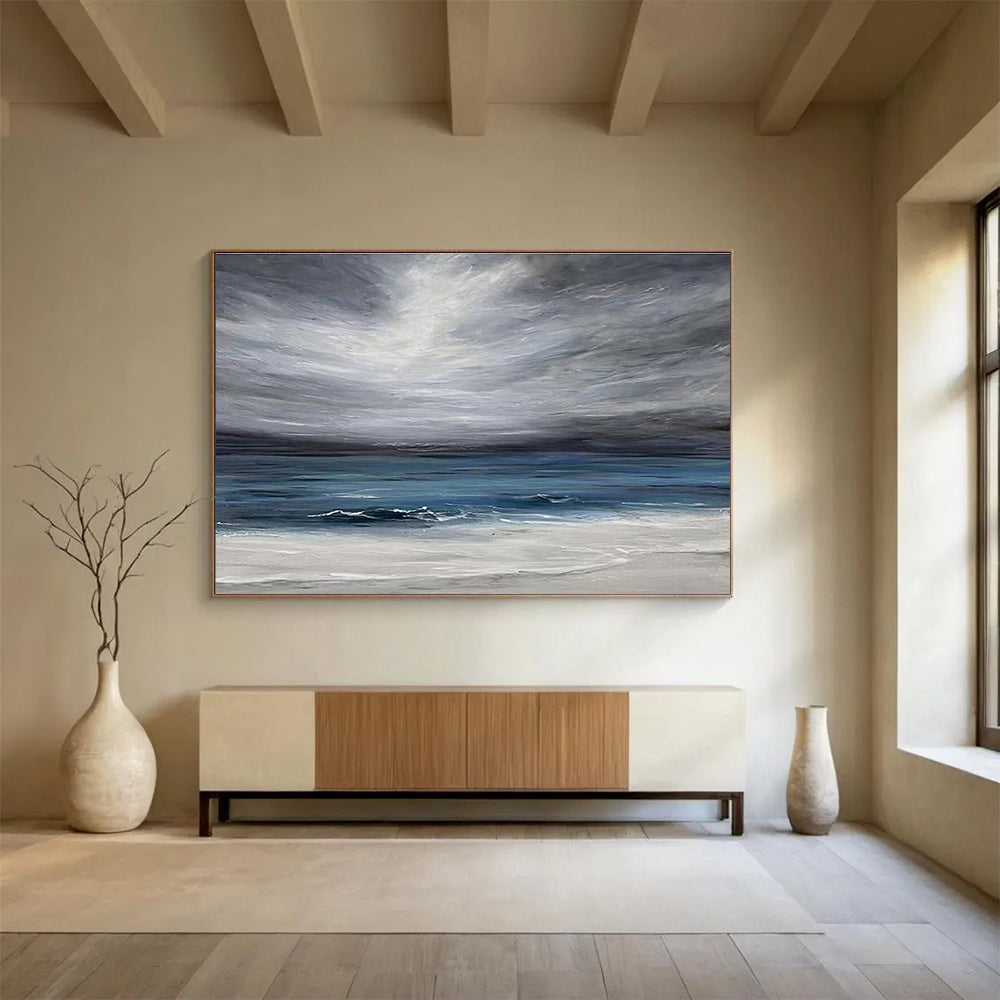 Stormy Sea and Sky Dramatic Painting On Canvas DKH215