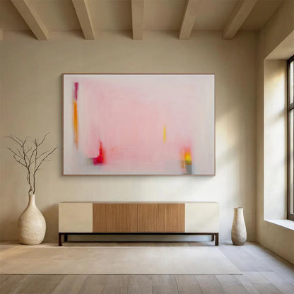 Minimalist Pink Abstract - Subtle Color Accents and Calm Composition Painting On Canvas DKH057