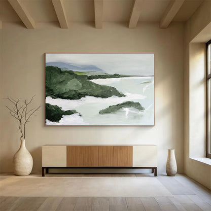 Coastal Cliffscape - Impressionistic Landscape Painting On Canvas DKH603