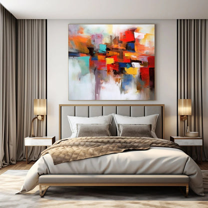 “Color - Blocked Abstract” ，Abstract Geometric Acrylic Art CT0925