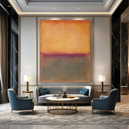 Orange & Purple Hues - Color - Block Abstract Painting On Canvas DKH1239