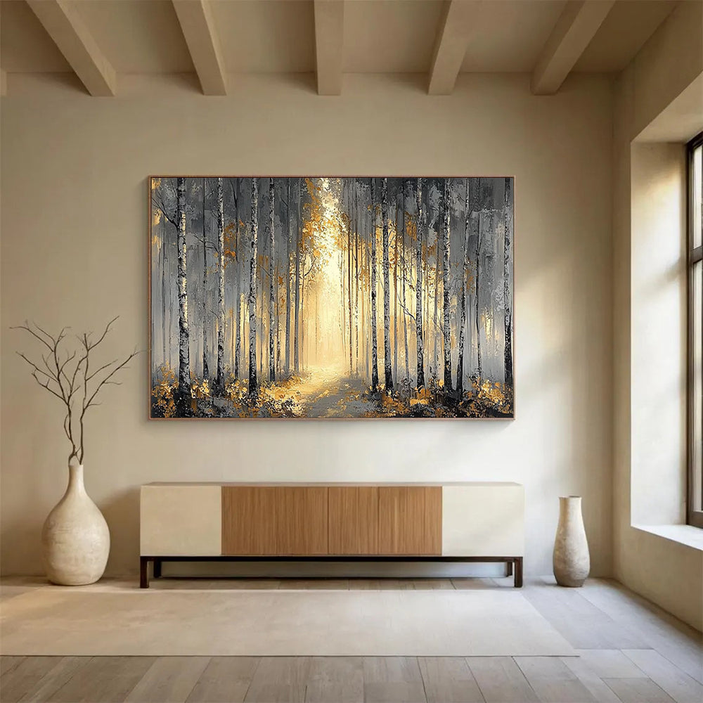 “Misty Forest Path” Landscape - inspired Oil Painting On Canvas DLZ159