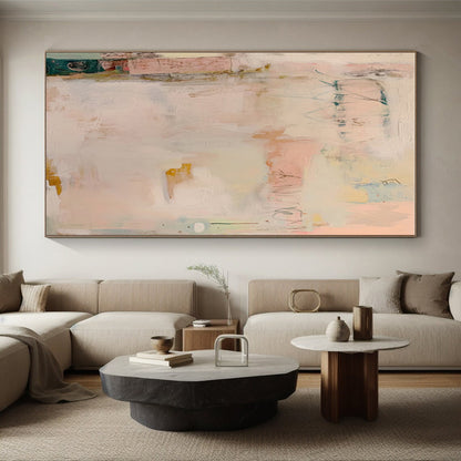 “Soft Pastel Hues, Abstract Layers” - “Dreamy Whispers”，Abstract Acrylic Painting CT0684