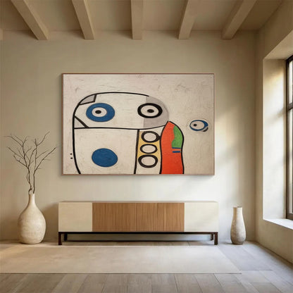 “Color - Blocked, Whimsical Creature ‘Playful Doodle’” - Abstract Figure Painting On Canvas DLZ001