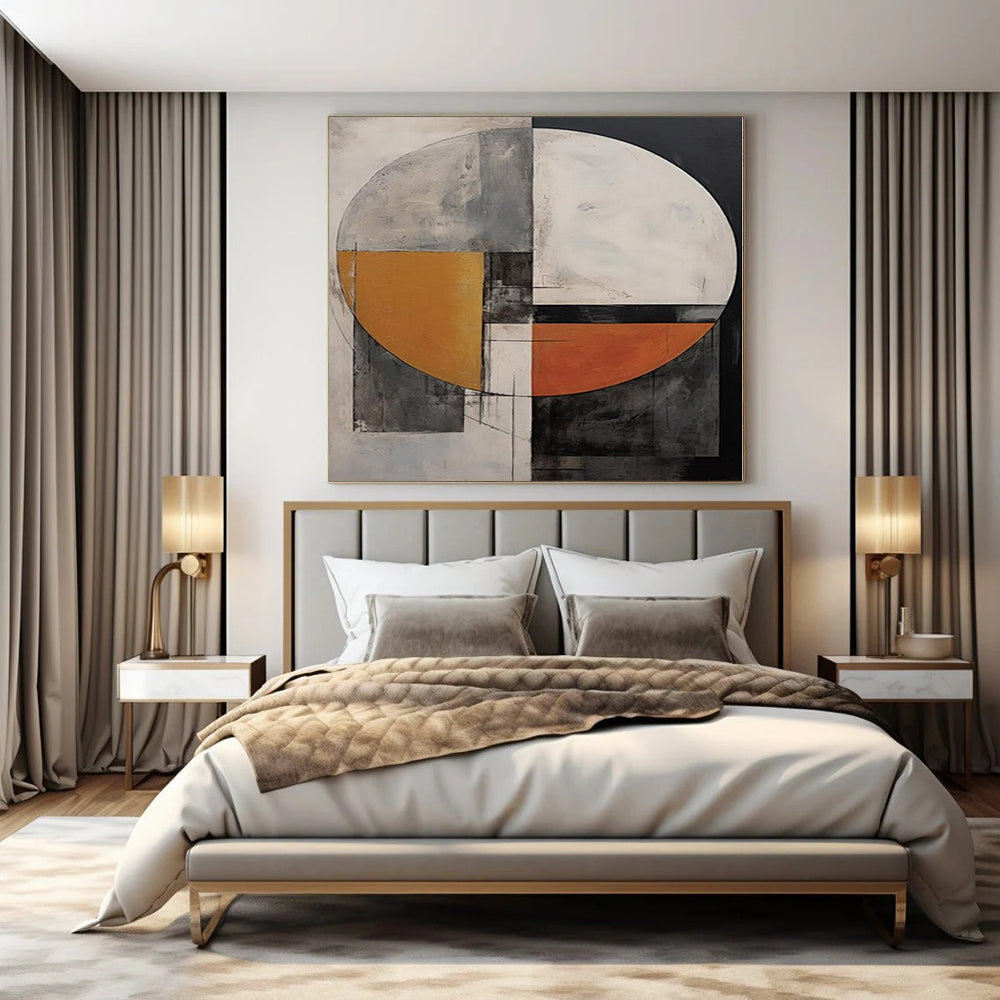 Half - Circle Color Blocks - Abstract Geometric Art CT1208