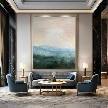 “Soft Tonal Mountainscape” - Impressionist Landscape Painting On Canvas DTP010
