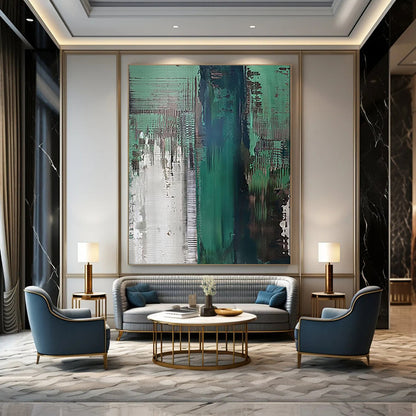 “Teal and Green Abstract” - Modern Abstract Art CT2021