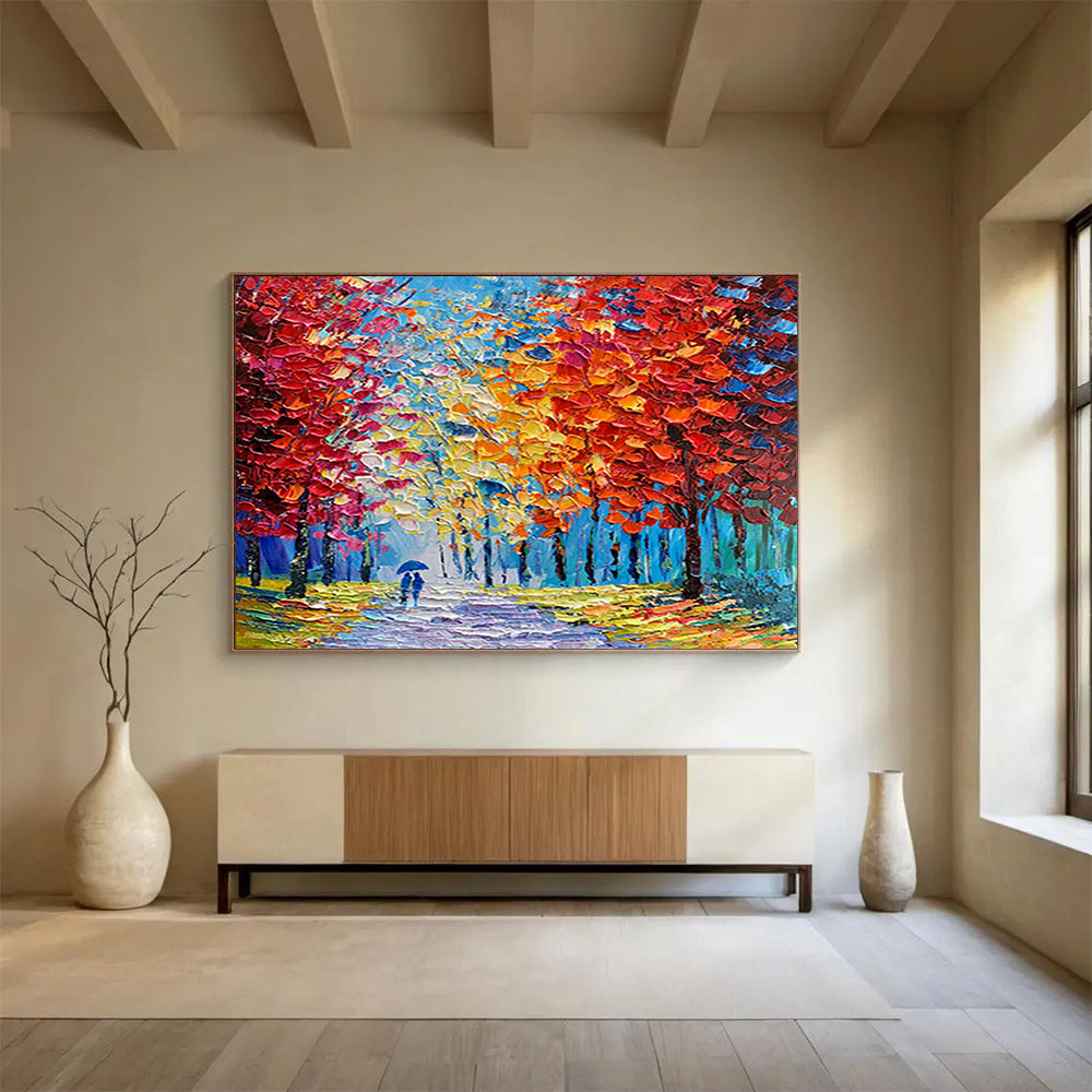 Colorful Autumn Path - Impressionist Landscape Painting On Canvas DLZ200