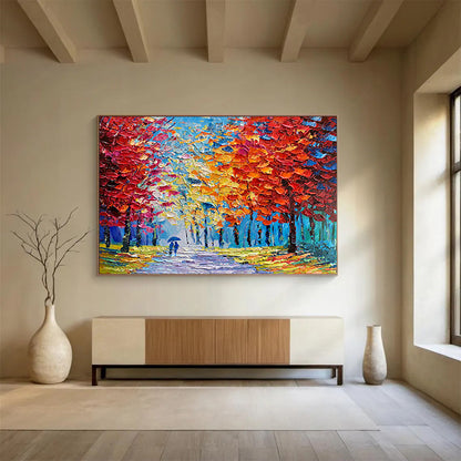 Colorful Autumn Path - Impressionist Landscape Painting On Canvas DLZ200