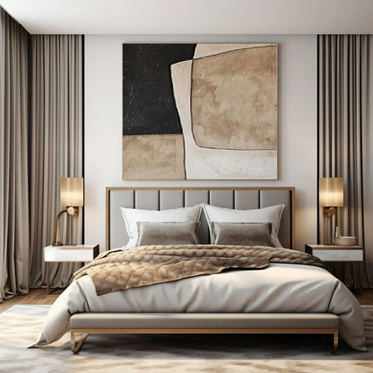 “Neutral Toned Geometric Collage” – Abstract Collage - Style Painting CT1109