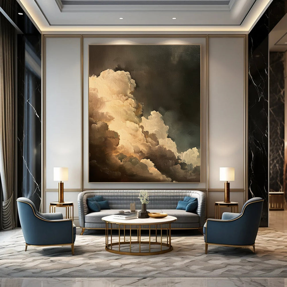 “Dark Sky Cumulus Clouds” - Romantic Realist Painting On Canvas DTP014