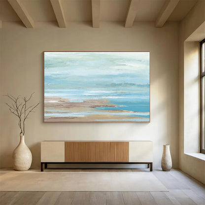 “Soft Coastal Abstract” Abstract Oil Painting On Canvas DKH421