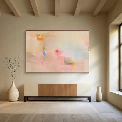 Soft Pastel Abstract Shapes - Subtle Hues and Gentle Forms Painting On Canvas DKH033